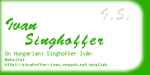 ivan singhoffer business card